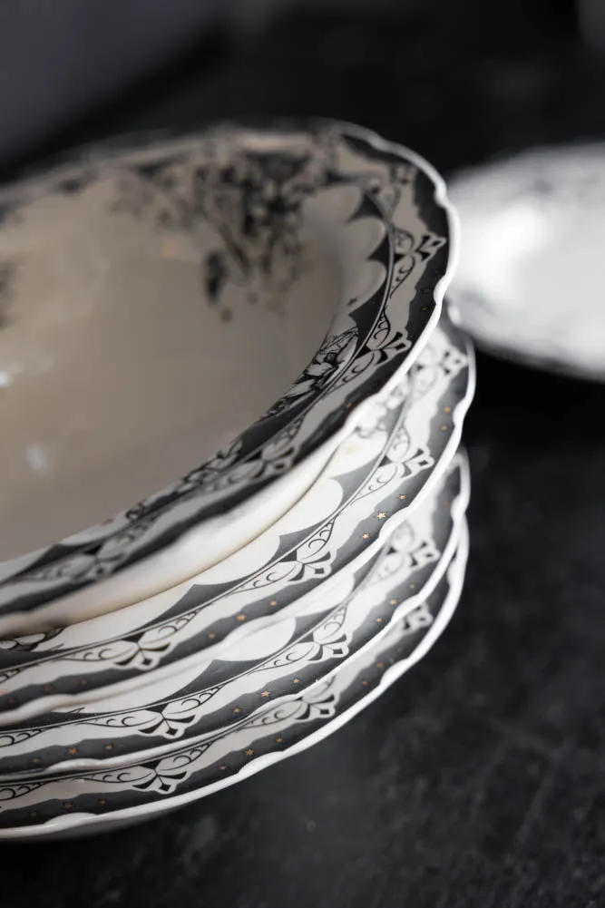 12-Piece Vintage-Style Floral & Star Dinner Set