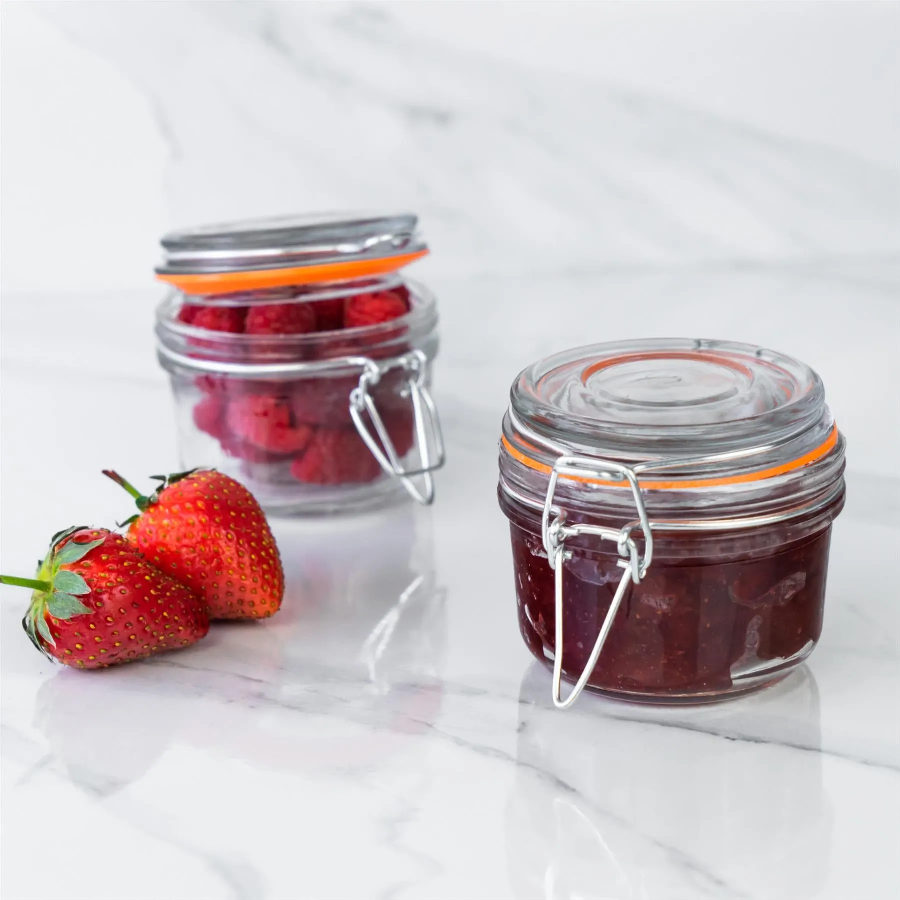 125ml Classic Glass Storage Jar   Four Free Coloured Seals