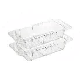 2-Pack Retractable Dish Drying Rack Basket | Drainer Over The Sink (Clear)