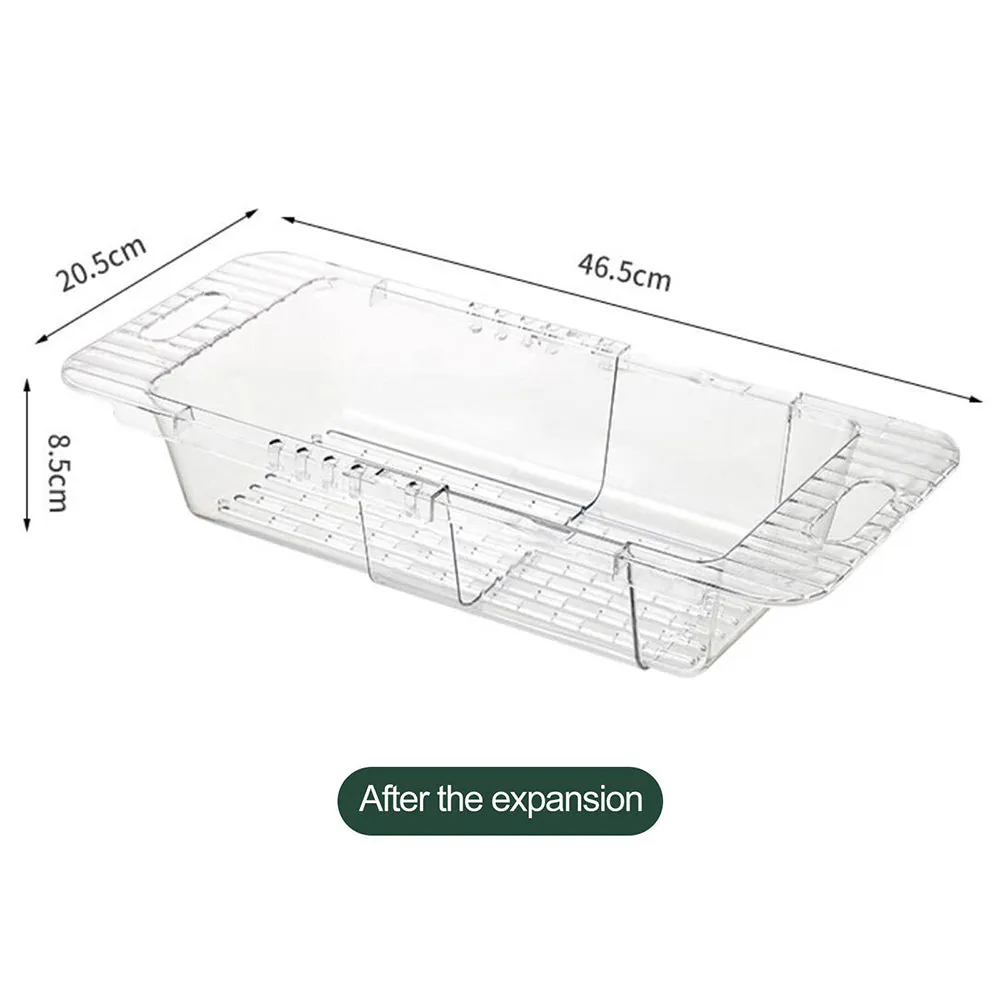 2-Pack Retractable Dish Drying Rack Basket | Drainer Over The Sink (Clear)
