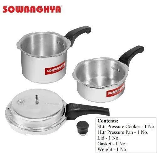 3 Lit Elite Induction Base ALU Pressure Cooker & Pan