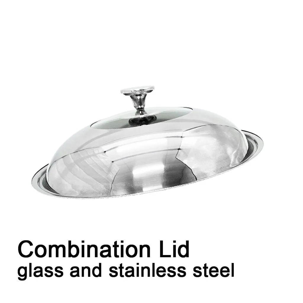 34cm 316 Stainless Steel Non-Stick Stir Fry Wok Pan | Honeycomb Double Sided | With Lid