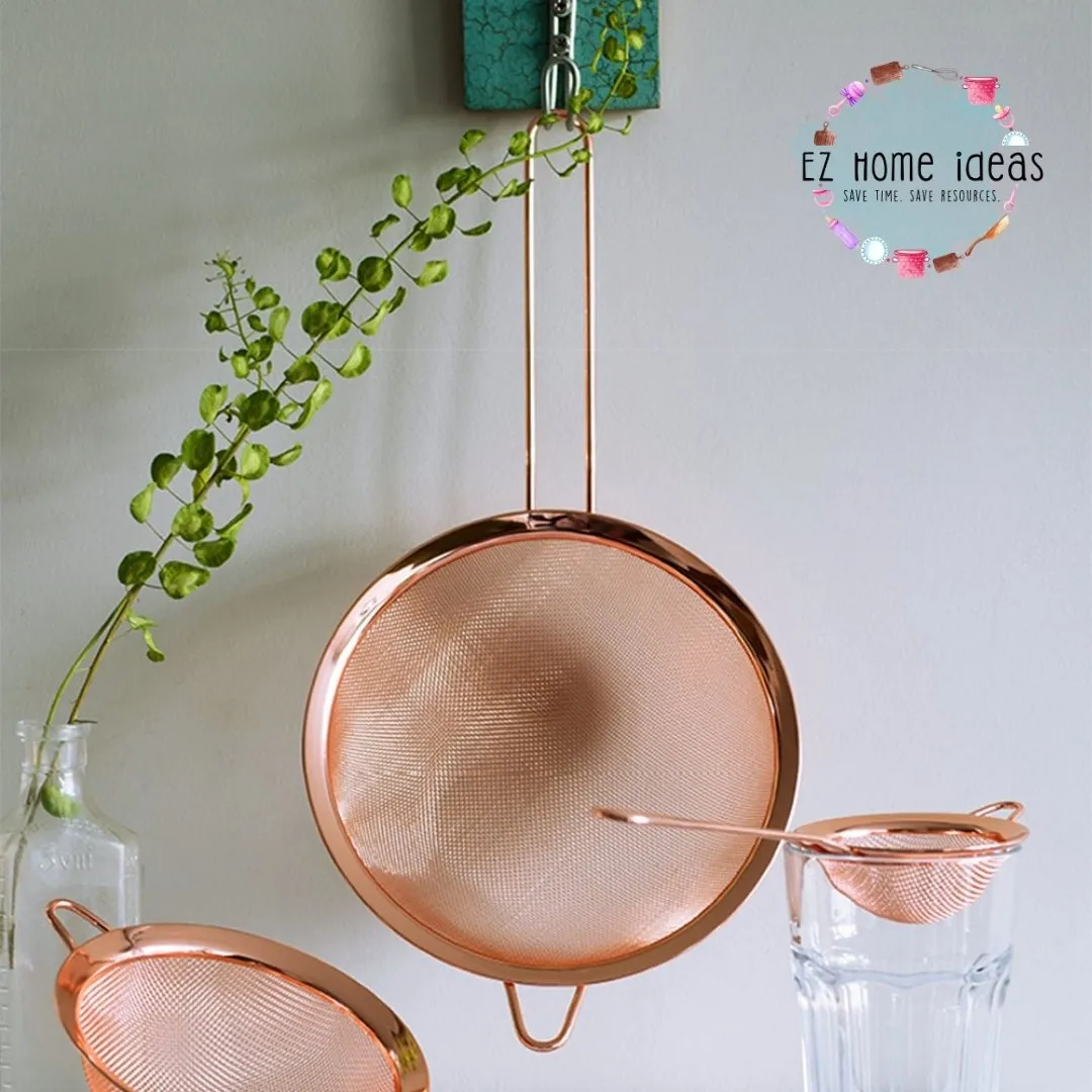 3pcs Rose Gold Stainless Steel Strainer