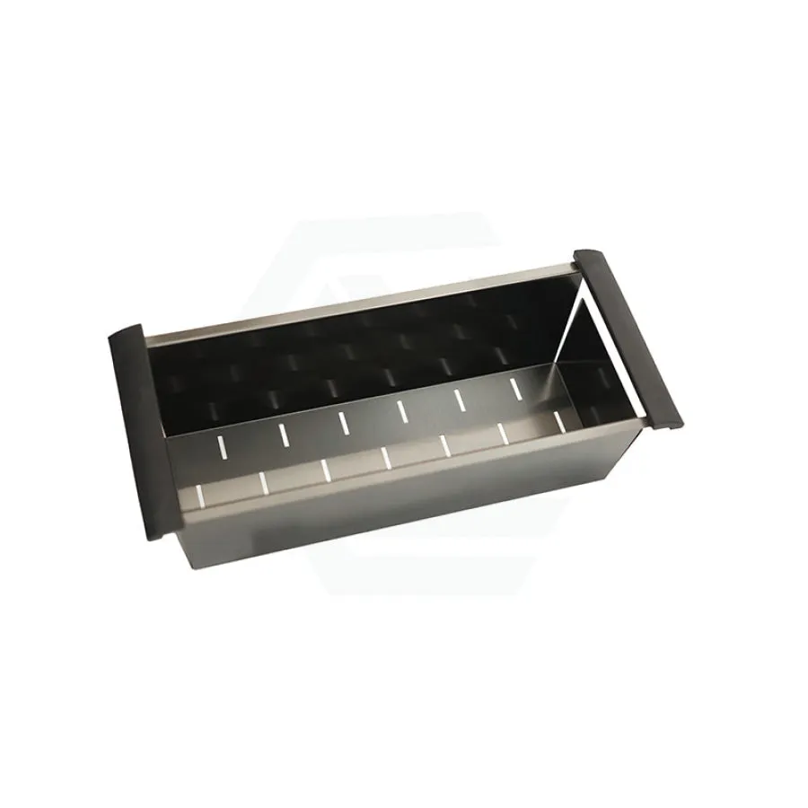 440x190x130mm Square Stainless Steel Gunmetal Black Colander for Kitchen Sink