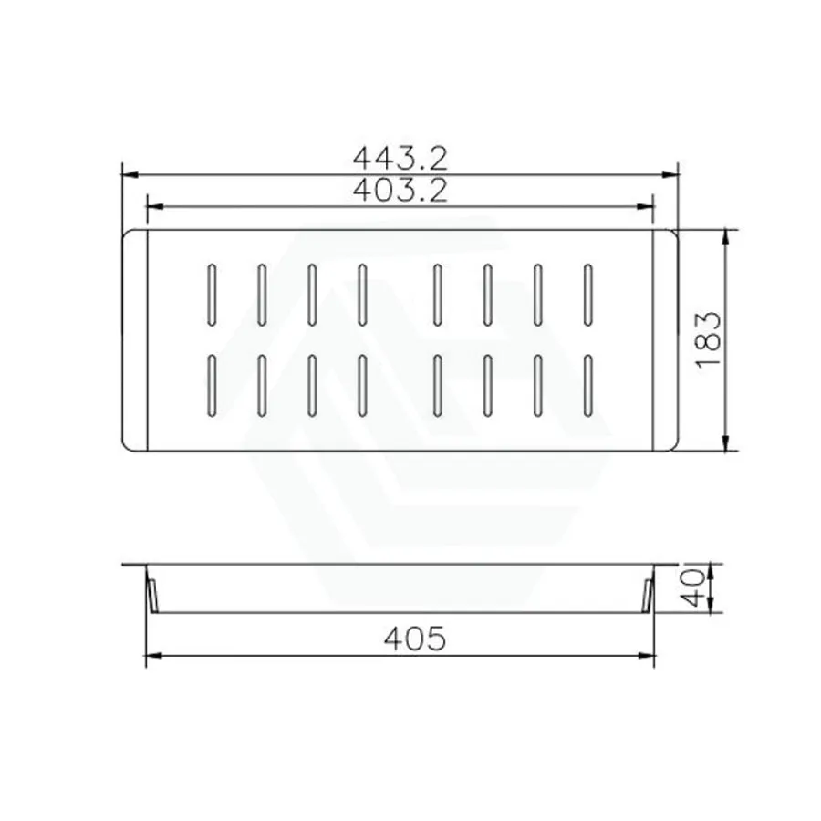 443x183x40mm Square Stainless Steel Colander for Kitchen Sink