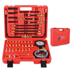 52 pcs 0-140 PSI Fuel Pressure Gauge with 9.49,7.89,6.30 Fuel Line Fittings Master Fuel Pressure Tester Kit