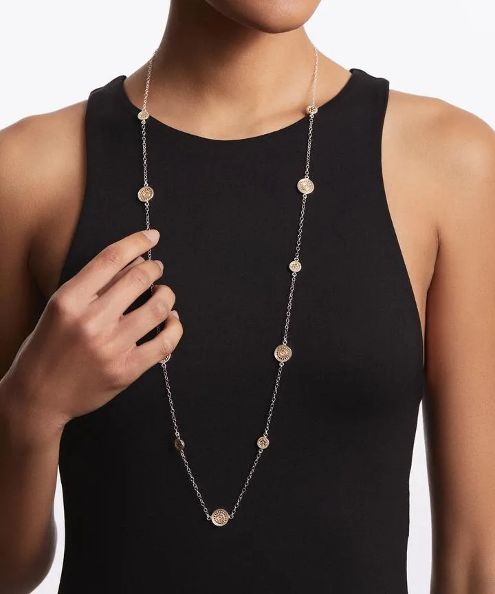 Anna Beck Classic Coin Long Station Necklace - Gold