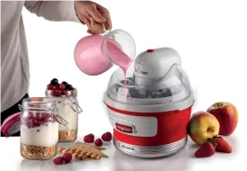 Ariete Party Time Ice Cream Maker 1.5L (Red) | 30-Min Fast Freezing | Sorbet, Frozen Yogurt & Ice Cream | 12W Motor | 2-Year Warranty