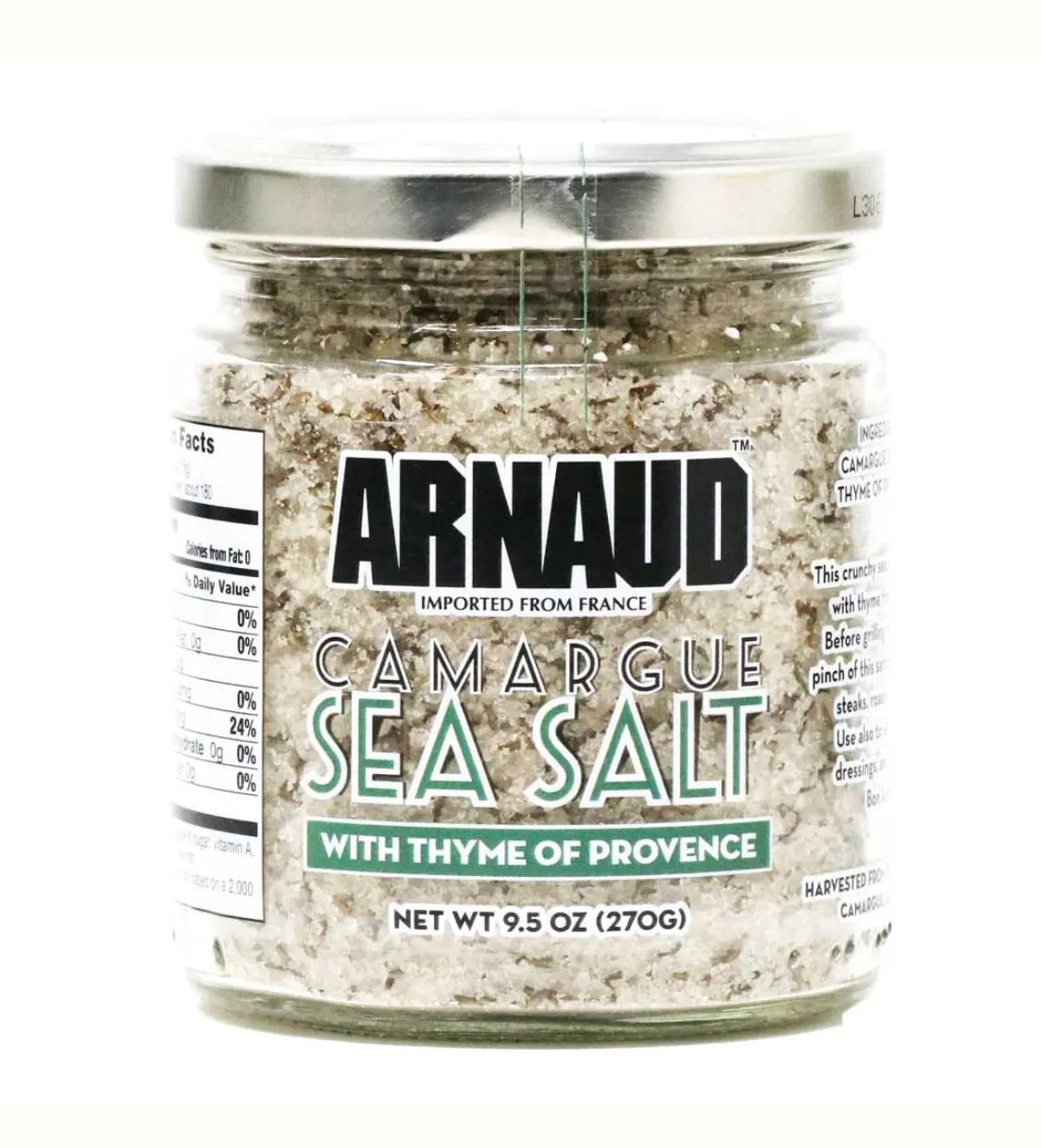 Arnaud - Camargue Sea Salt with Thyme, 9.5oz ( Case of 6/Jars )