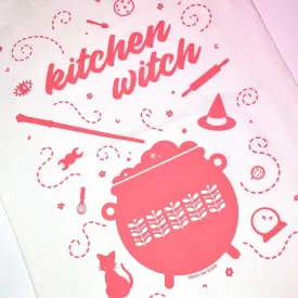 ASHLEY HAY DESIGN KITCHEN WITCH SPRING STEMS TEA TOWEL