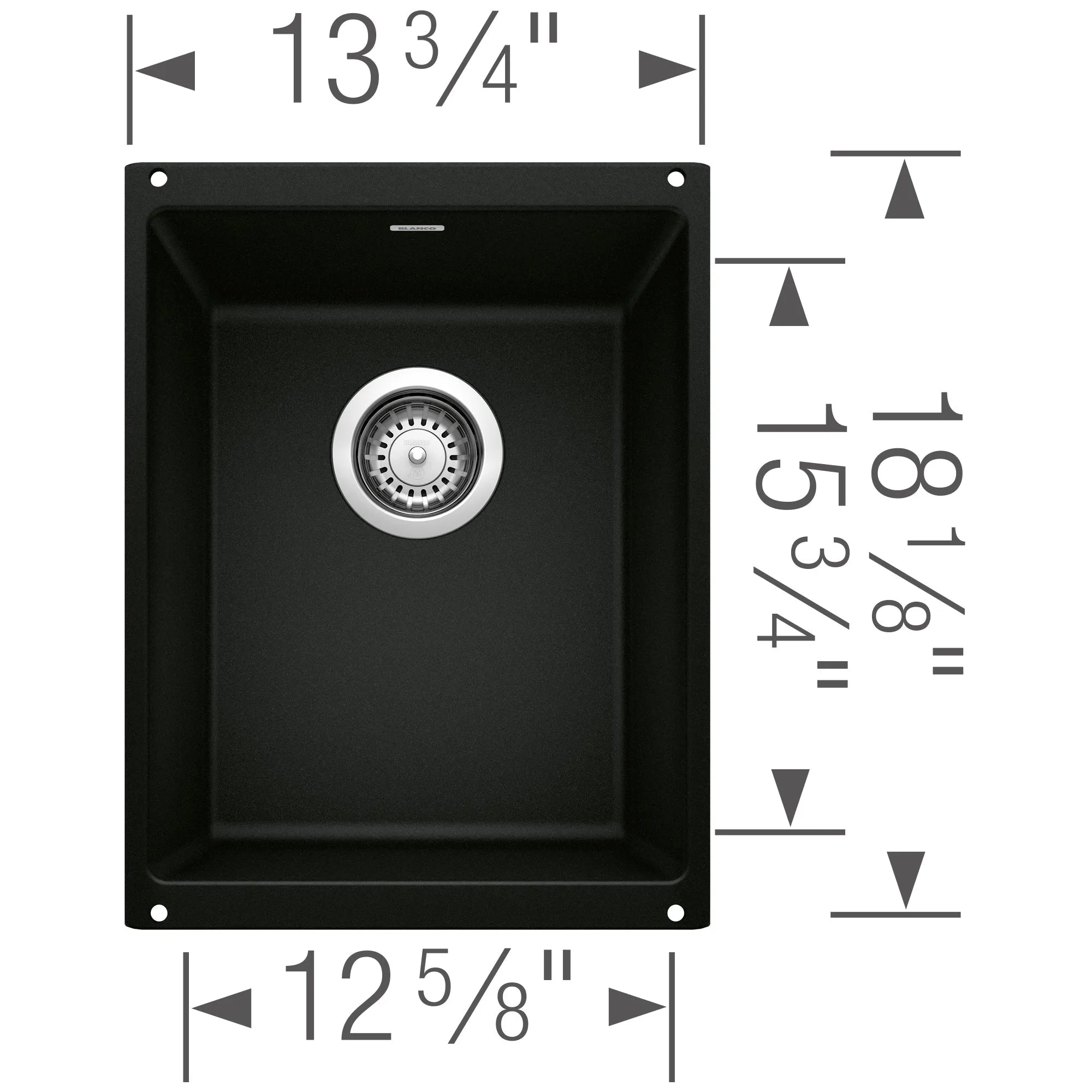 BLANCO 14" Undermount Precis SILGRANIT Bar and Prep Sink