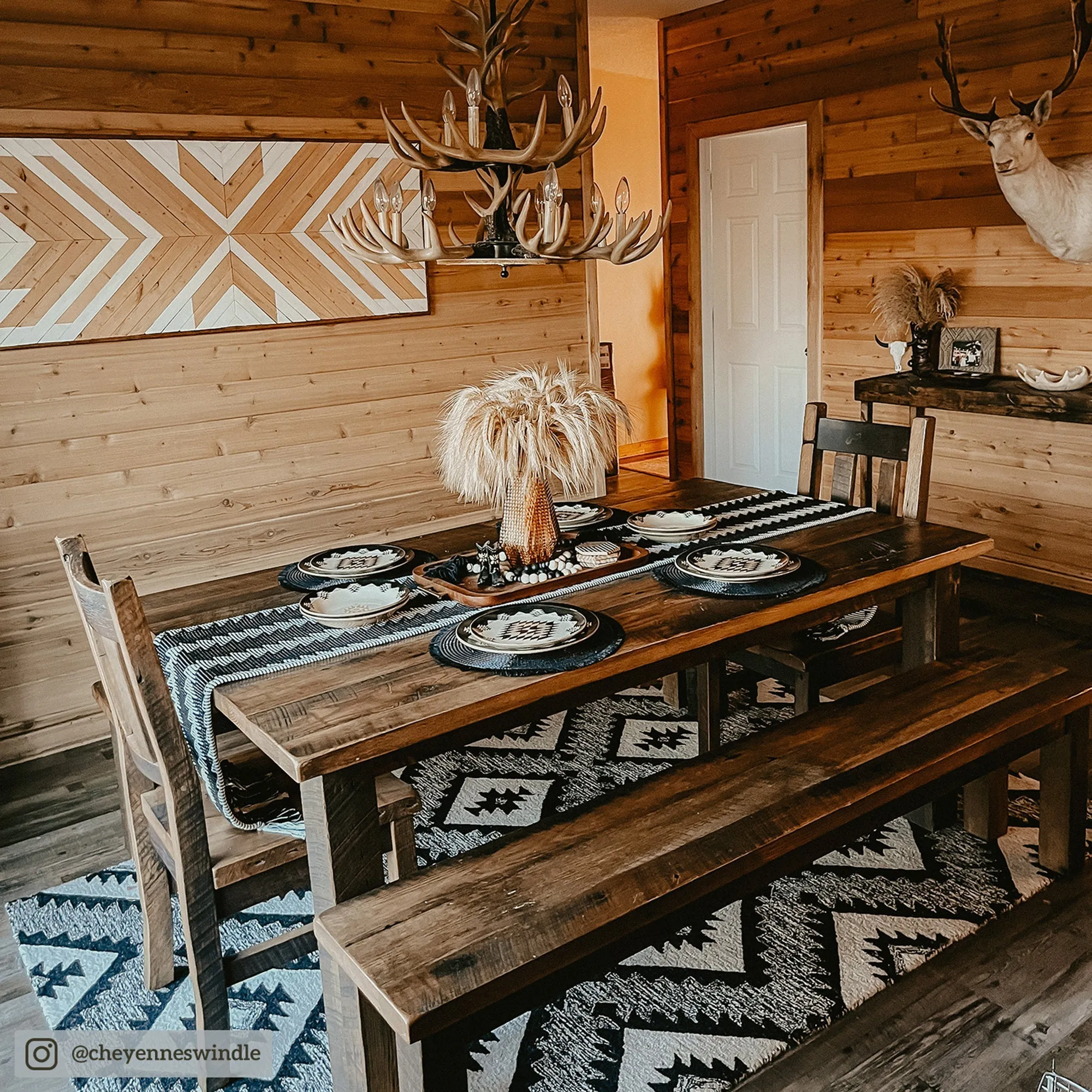 Chalet Aztec 19 pc Southwestern Dinnerware and Canister Set