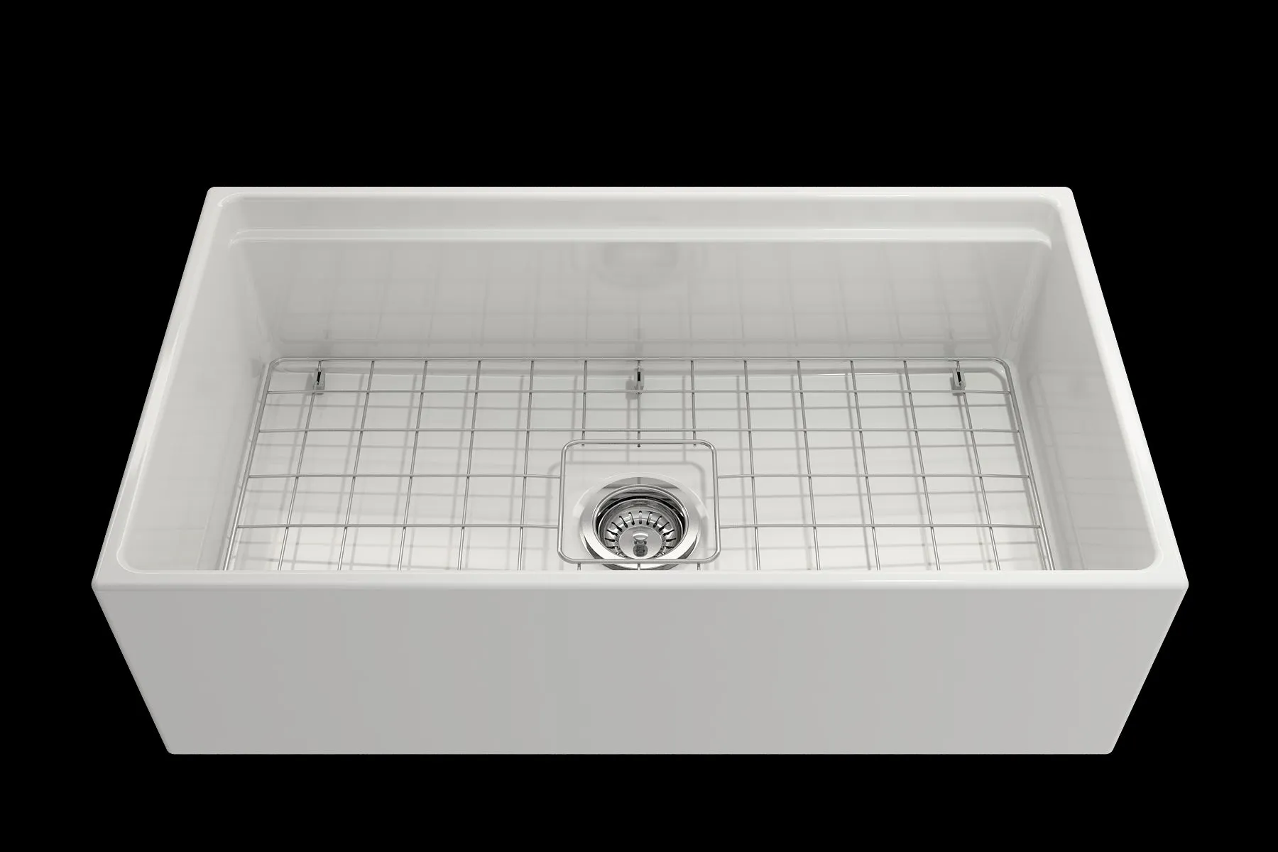 Contempo Step-Rim 33" x 19" x 10" Single-Basin Farmhouse Apron Front Kitchen Sink in White