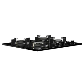 Crompton HOB-SSDC604-MBL SensoSafe 60 cm 4 Burners Built-in Gas Hob With High Efficiency Brass Burners, Auto-Ignition and 8 MM Toughened Glass ( Midnight Black)