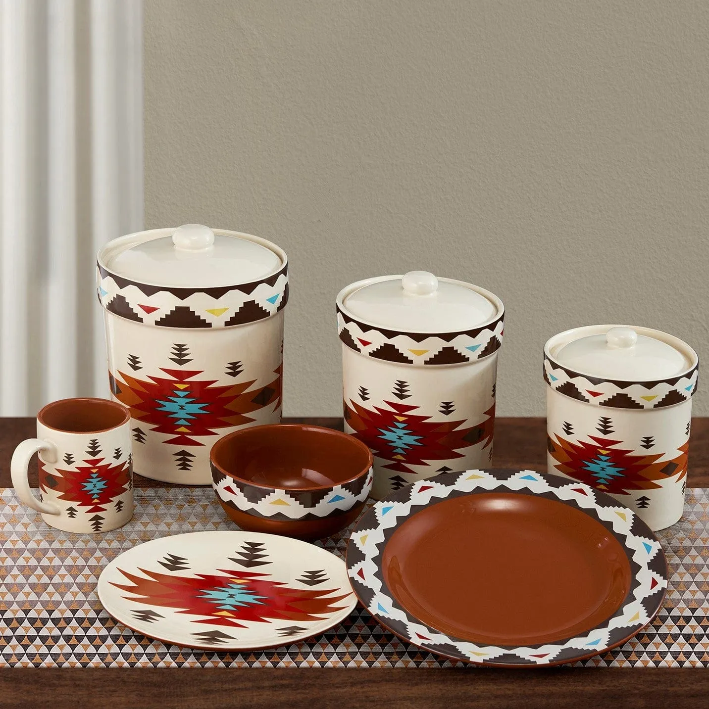Del Sol Southwestern Dinnerware and Canister Set