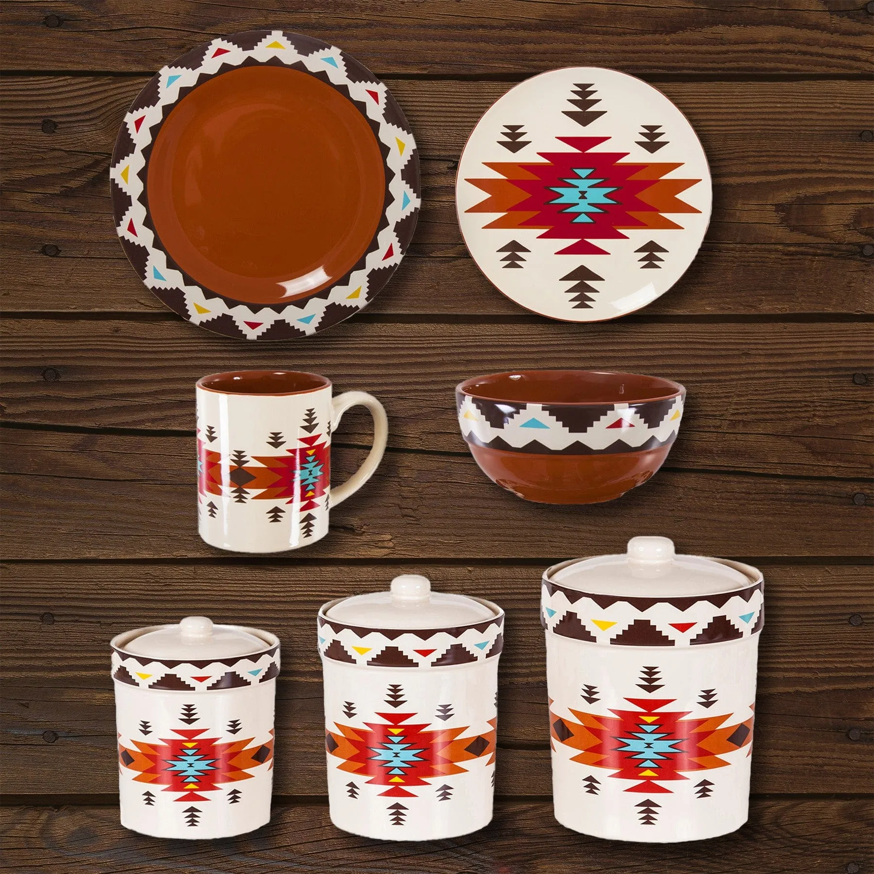 Del Sol Southwestern Dinnerware and Canister Set