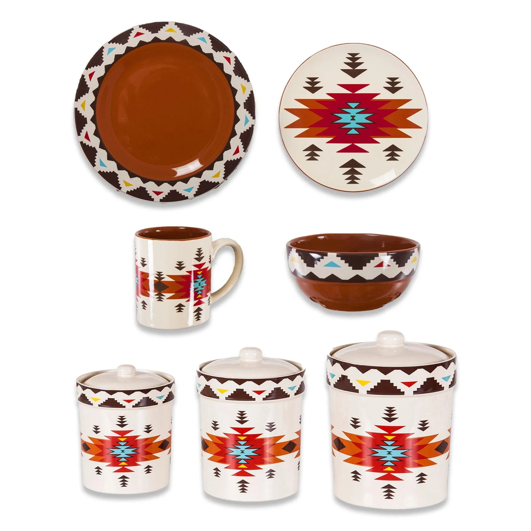 Del Sol Southwestern Dinnerware and Canister Set