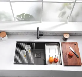 KODAEN  - UNS3000P/ 32" Workstation Dual Mount Single Bowl Kitchen Sink