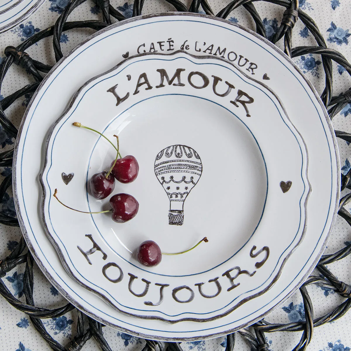 L'Amour Toujours Dessert/Salad Plate Assorted Set/4