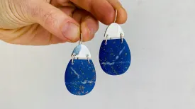 Lapis Lazuli & Sterling Silver Drop Earrings. 1204