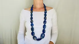 Lapis Lazuli Long Beaded Necklace. 1197