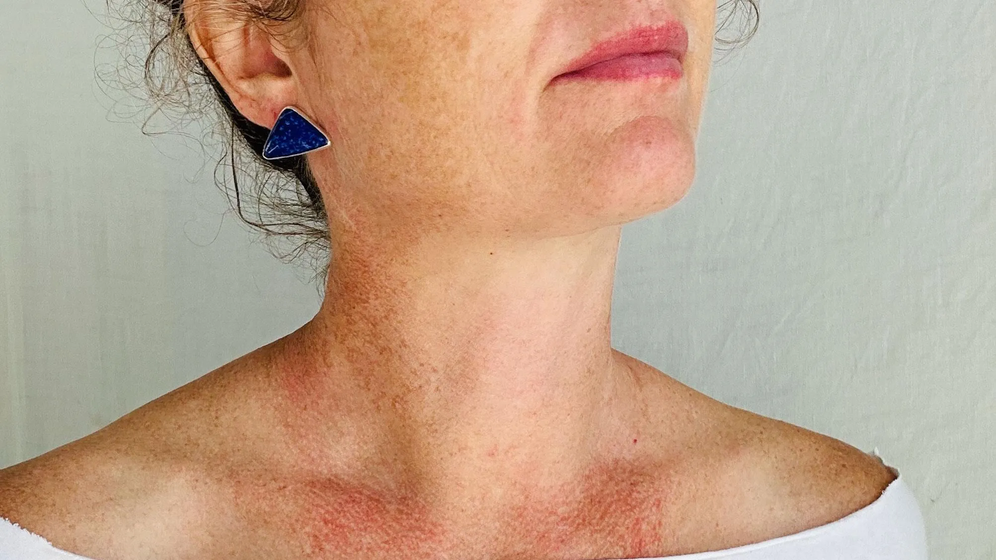 Lapis Lazuli Traingle Earrings. Sterling Silver. 2601