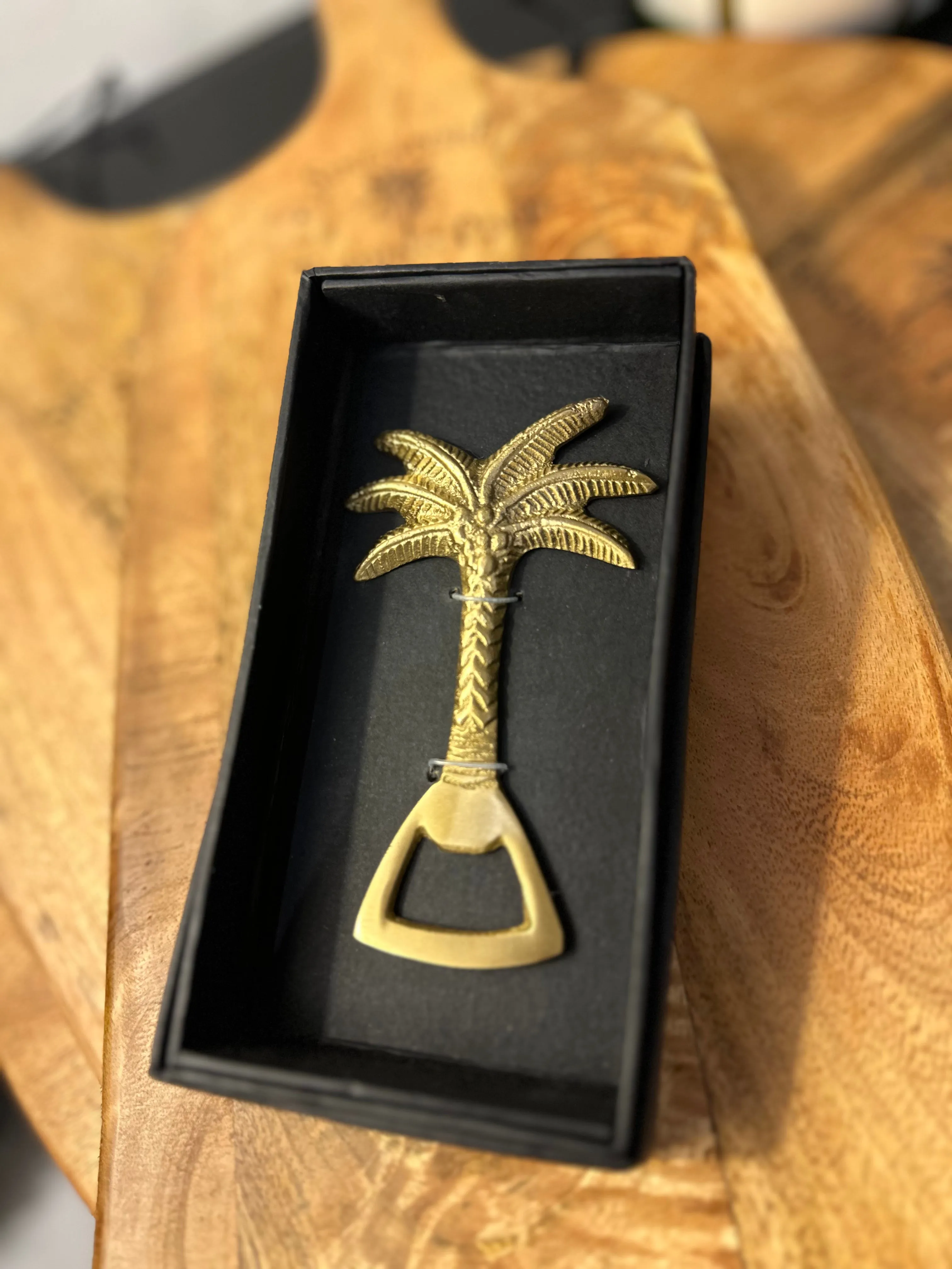 Palm Tree Bottle Opener in a box.