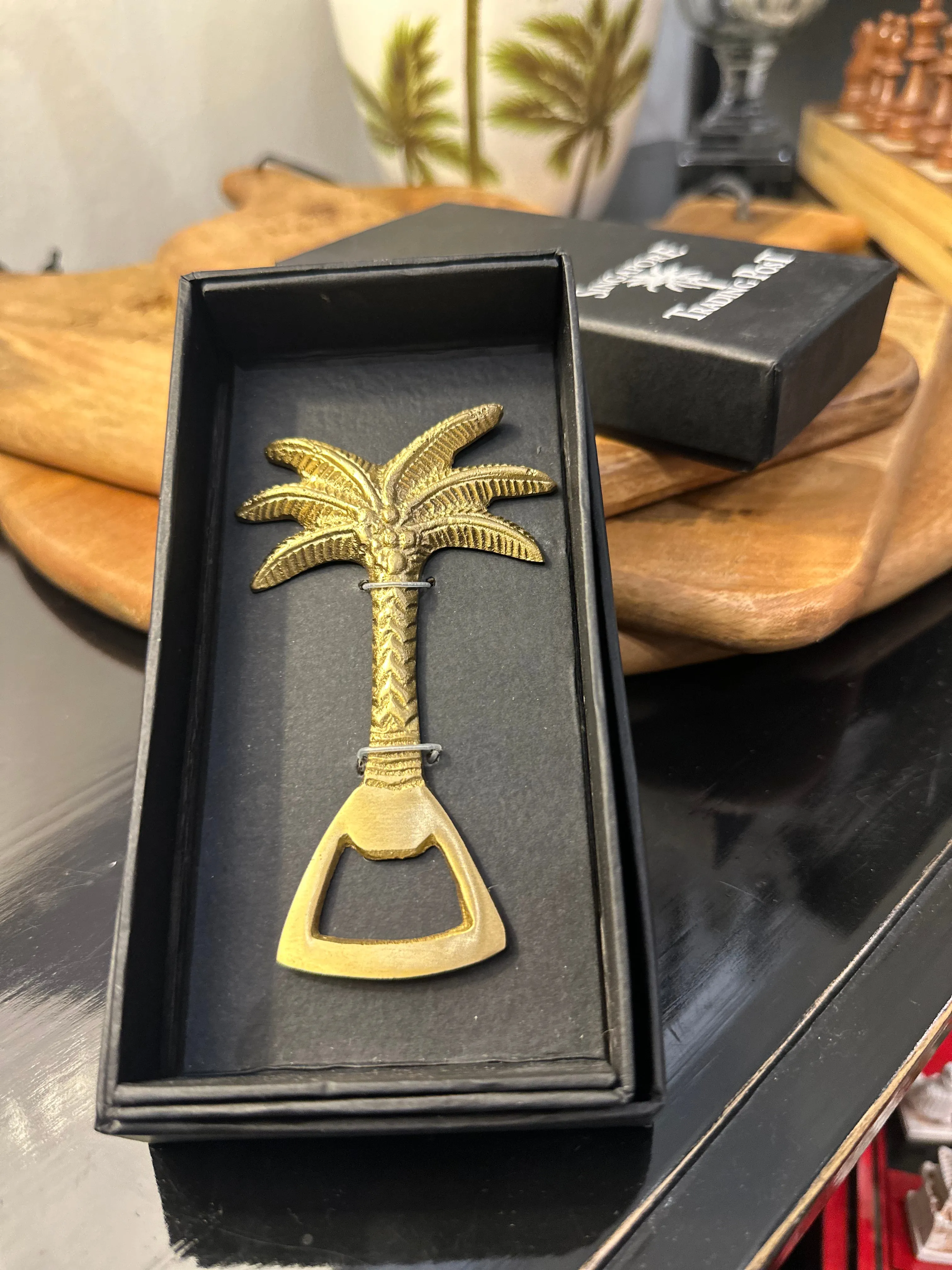 Palm Tree Bottle Opener in a box.