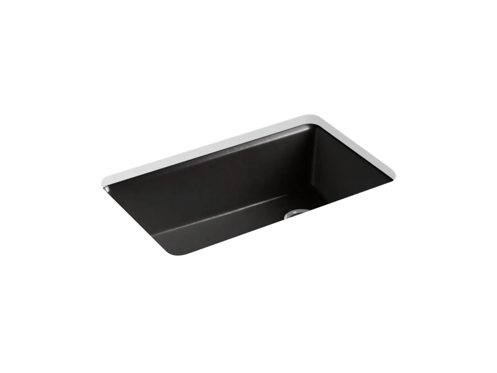 Riverby 33" x 22" x 9.63" Single-Basin Undermount Kitchen Sink in Black Black