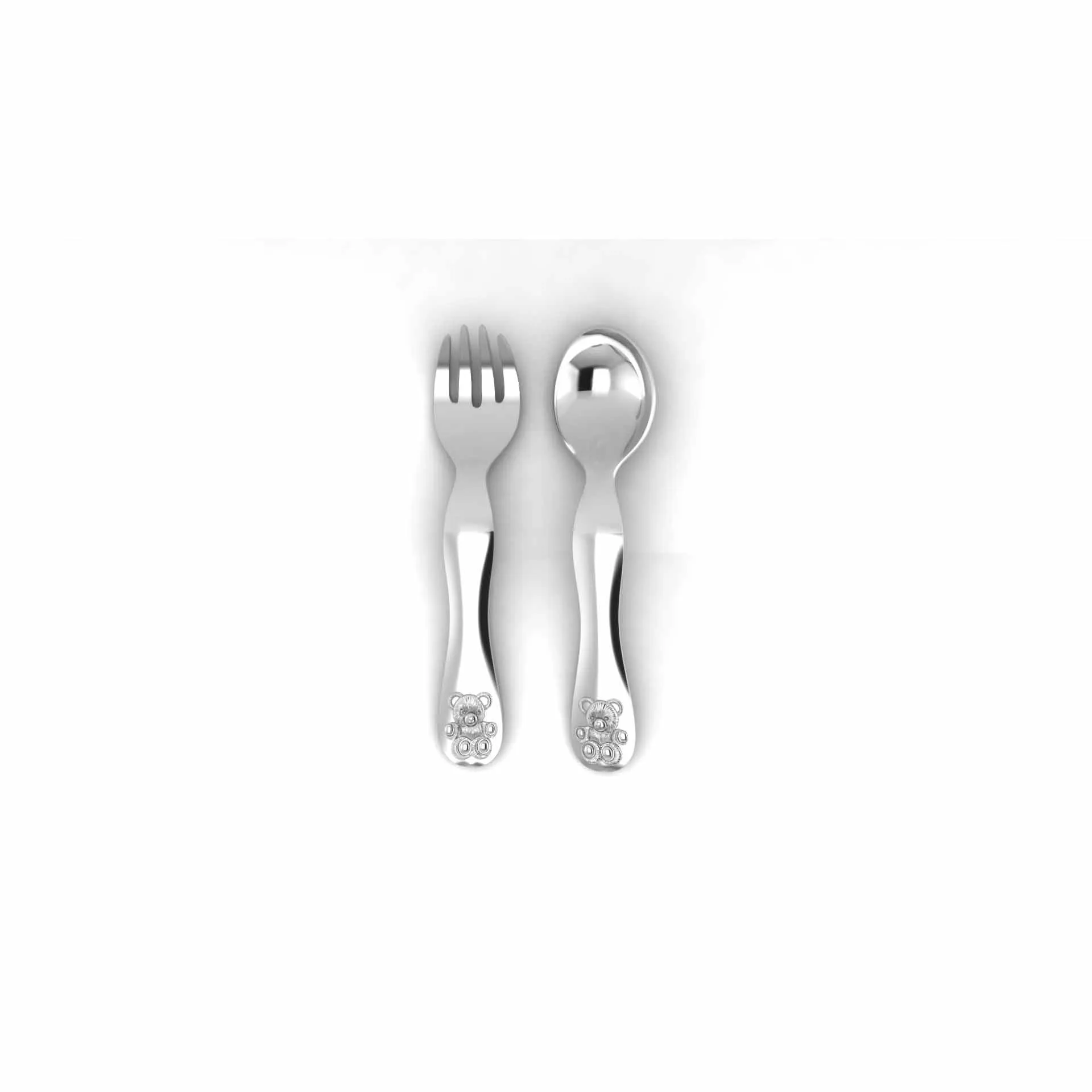 Silver Plated Teddy Spoon & Fork Set
