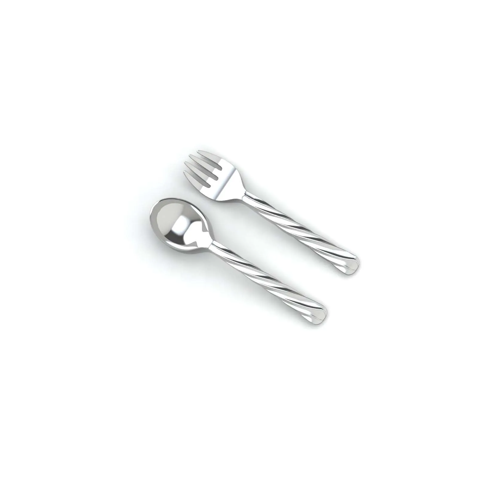 Silver Plated Twisted Spoon & Fork Set