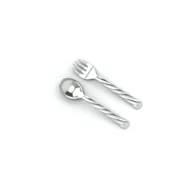 Silver Plated Twisted Spoon & Fork Set