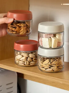 SINOTAO  -  280ml Glass Sealed Jar Candy Nuts Coffee Bean Powder Storage Jar Tea Box Kitchen Dry Goods Storage Bottle Table Top Jewelry Box