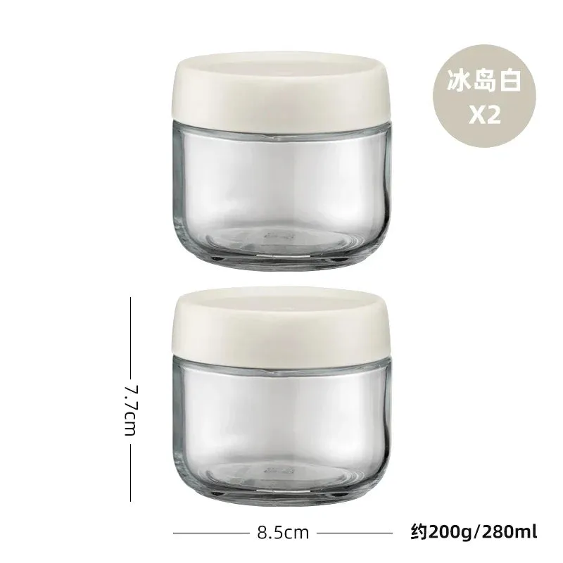 SINOTAO  -  280ml Glass Sealed Jar Candy Nuts Coffee Bean Powder Storage Jar Tea Box Kitchen Dry Goods Storage Bottle Table Top Jewelry Box