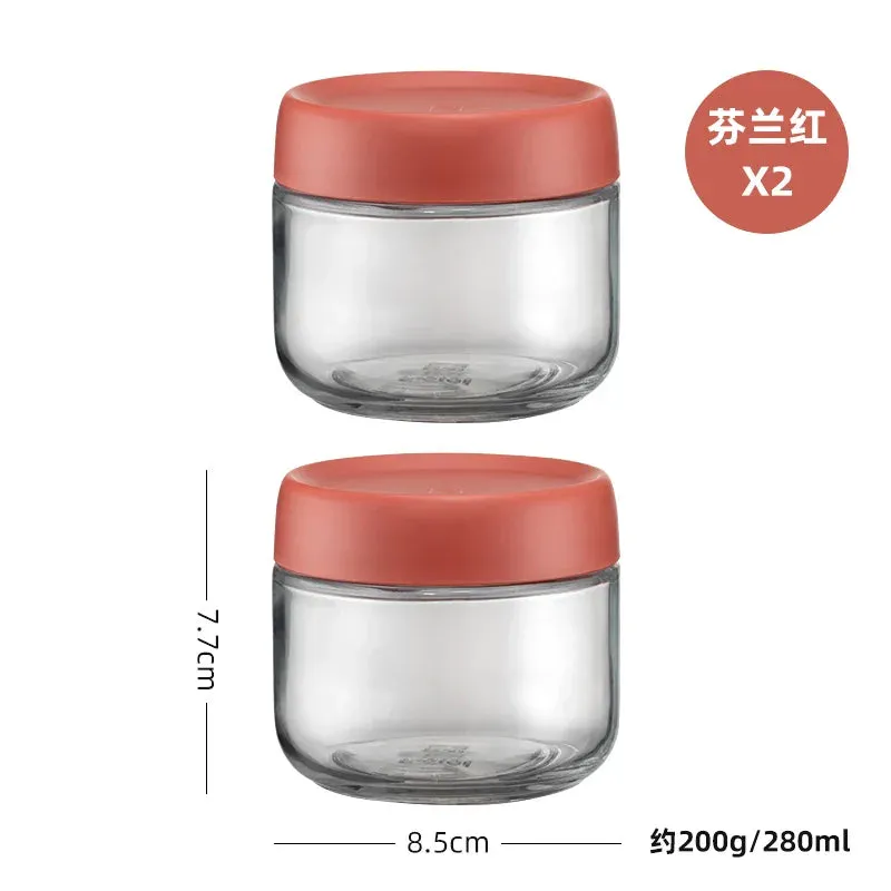 SINOTAO  -  280ml Glass Sealed Jar Candy Nuts Coffee Bean Powder Storage Jar Tea Box Kitchen Dry Goods Storage Bottle Table Top Jewelry Box