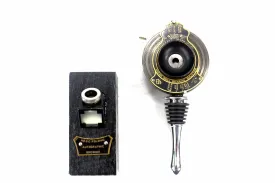 Steampunk Wine Bottle Stopper with Stand - Vintage Kodak No. 2-C Folding Camera