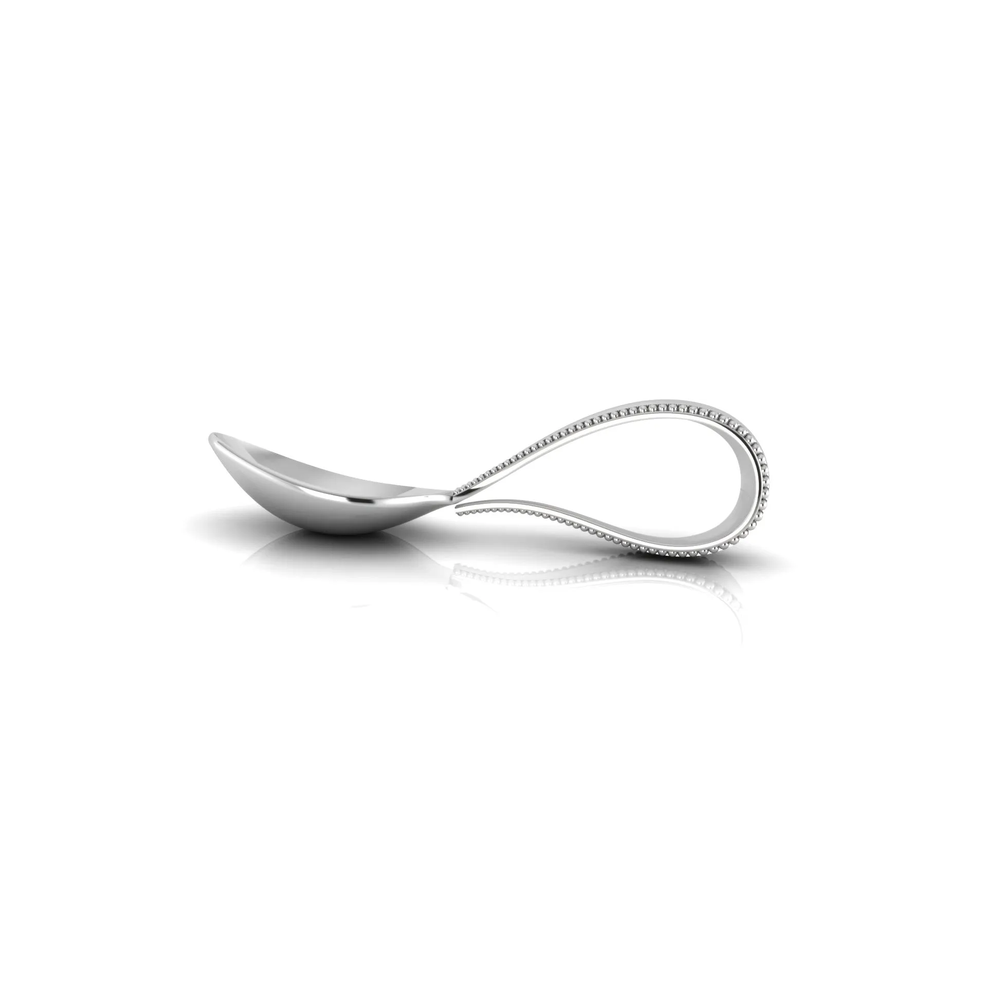 Sterling Silver Spoon/Fork Set - Beaded Loop