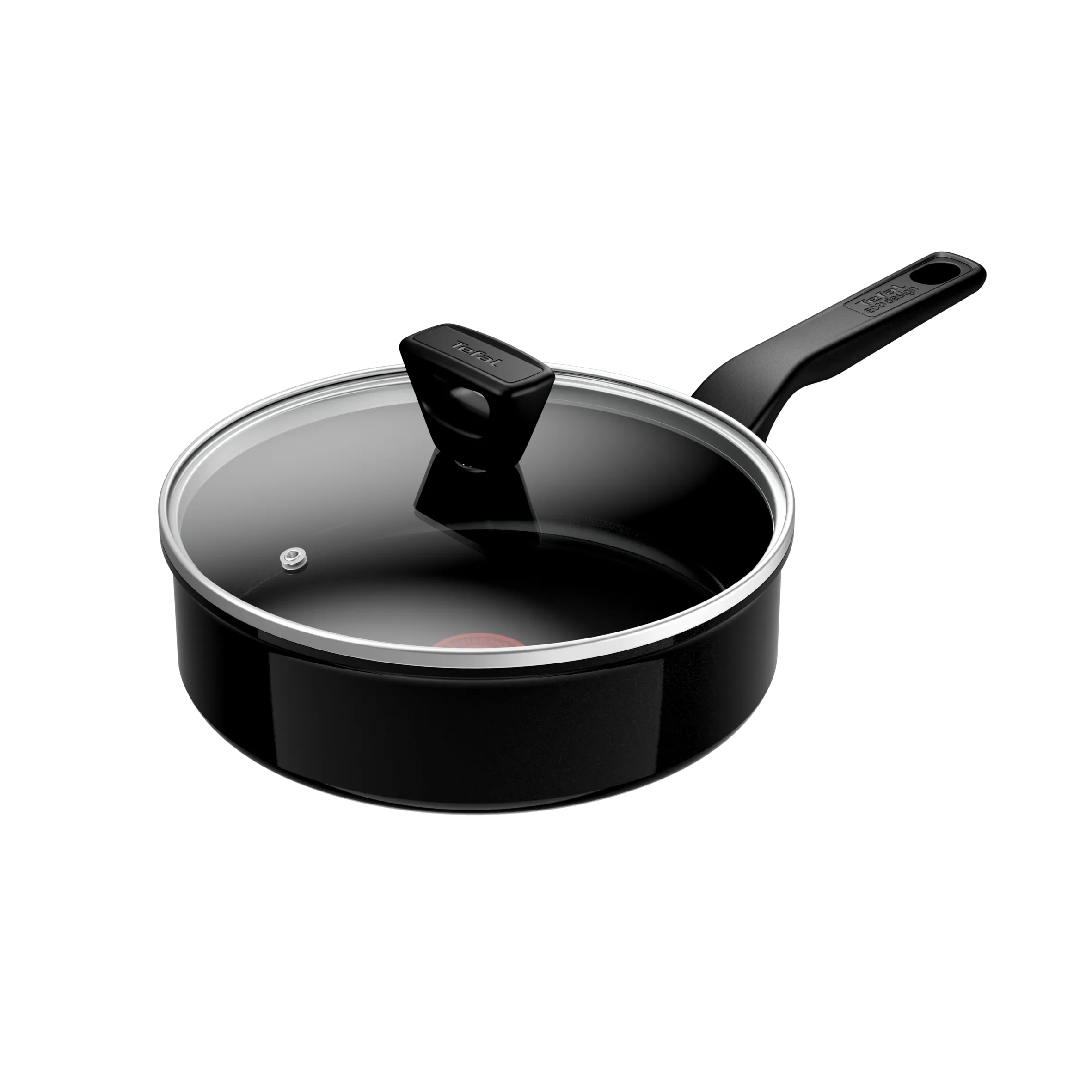 Tefal Renew Black 5pc Cookware Set 20/24/28cm Frypans, 28cm Wok, 24cm Sautepan - Ceramic Non-Stick Coating